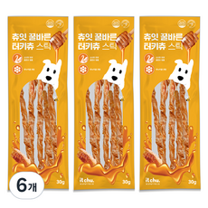 잇츄 강아지 츄잇 꿀바른 터키츄 스틱, 혼합맛(칠면조/마누카꿀), 30g, 6개