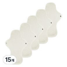 eechae 花朵一體成型棉質衛生棉 象牙白, 15個, 1入, 大型