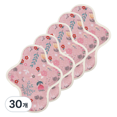 eechae 花朵一體成型棉質衛生棉 粉紅錦鯉, 30個, 1入, 小型