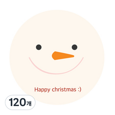 大家一起聖誕節雪人圓形貼紙 5cm, 混合色, 120個