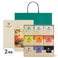 OSULLOC 秘密茶故事金字塔茶包禮盒+購物袋, 2套, 9種 x 3p