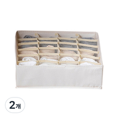 여신 속옷정리함 홈 수납케이스 24칸, 베이지, 2개
