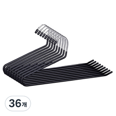 레디엘로 Z자형 논슬립 바지 걸이, 블랙, 36개