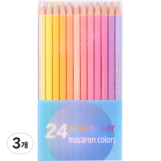 Brutfuner 馬卡龍粉彩油性彩色鉛筆, 24 種顏色, 3個
