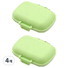 Goems 便攜式迷你分裝藥盒 綠色 10.5 x 8.5 x 3 cm, 4個