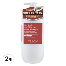 밀로베 맥주효모 탈모 크림 샴푸 블라썸프루티향, 2개, 500ml