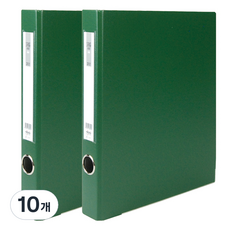 MiDAS HYUNPOONG D型環合紙活頁夾 附名牌夾 3公分 3孔 A4, 綠色, 10個