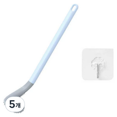 矽膠縫隙彎曲馬桶清潔刷, 5個, 天空藍