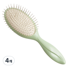 CHILSUNG 造型鋼針氣墊髮梳 大, 橄欖綠, 4個