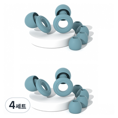 Misoroun 飛機用睡眠矽膠耳塞 2p + 耳帽 4p 組 灰藍色, 4套