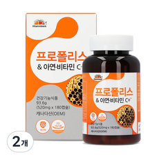 Vitaminbank 蜂膠鋅維他命C+ 18.6g, 180片, 2個