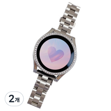 우먼스9999 슬림 메탈 스트랩 밴드, 실버, 2개