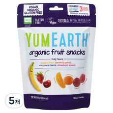 YUMEARTH 水果風味軟糖, 5個, 混合口味(香蕉/櫻桃/草莓/桃子), 59.4克