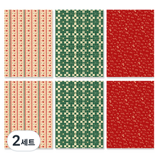 아이엔피 크리스마스 빈티지 포장지세트 50 x 70 cm V05 3종 x 2p 세트, 혼합색상, 2세트