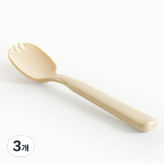 TACKAON 幼兒用方形Ecozen叉匙, 3個, 黃色, 單品