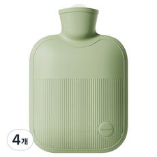 쇼핑닥터 새지않는 따듯함 찜질 온수 주머니 커버없음 라이트그린 500ml, 4개