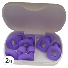 Misoroun 防噪音矽膠耳塞 紫色 + 專用收納盒, 2個, 6入