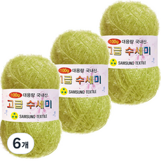 Yarna 大容量高級菜瓜布 100g, 159 綠黃油, 6個