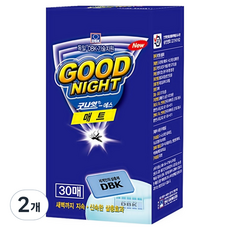 굿나잇 한국디비케이 에스 매트 전자모기향 훈증매트 리필 30p, 60g, 2개