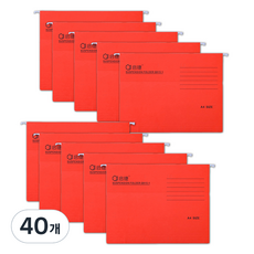 Madakkumi 掛式懸掛辦公用A4文件夾, 40個, 01 紅色