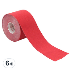 케이앤제이굿즈 탄성 근육테이프 레드 5cm x 5m, 6개, 1개입