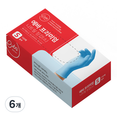 에바 프리미엄 니트릴 장갑 100p, 블루, 소(S), 6개