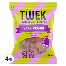 TWEEK 瑞典莓果純素軟糖, 80g, 4個