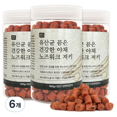 야아부르니 강아지 간식 유산균 품은 건강한 야채 노즈워크 져키, 180g, 6개, 당근