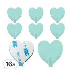 i-MATE 不銹鋼心形掛鉤, 薄荷, 16個