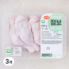 한강식품 무항생제 인증 점보닭다리, 680g, 3개