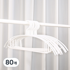 솔브리빙 기본 라운드형 어깨뿔 방지 논슬립 옷걸이, 화이트, 80개