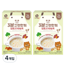 미즈앤코 3분간편한끼 죽, 달콤고구마밤, 80g, 4개