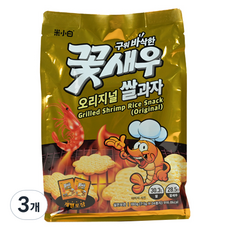 미소백 꽃새우 오리지널 쌀과자, 3개, 180g