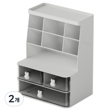 맙소샵 토끼 머리끈 삔 사무용품 다용도 정리 수납정리함 BRP1186, 화이트, 2개