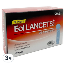 에이치엘비 멸균 이올 란셋 플러스 28G, 3개, 200개입