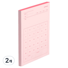 모트모트 메모블럭 데일리 체크, 핑크, 80매, 2개