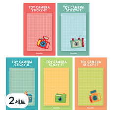 모노라이크 스티키 점착메모지 5종 세트 토이 카메라, Red, Mint, Blue, Green, Orange, 2세트