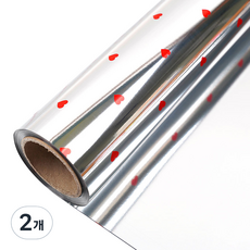 미니하트 비닐 증착 포장지 중 37.5cm x 17m, 레드, 2개