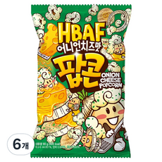 바프 어니언치즈맛 팝콘, 80g, 6개