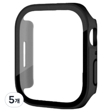 이츠라이프 애플워치 9H 스퀘어 강화유리 케이스 풀커버, 매트블랙, 5개