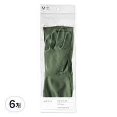 생활공작소 고무장갑 일반형, 딥그린, 중(M), 6세트