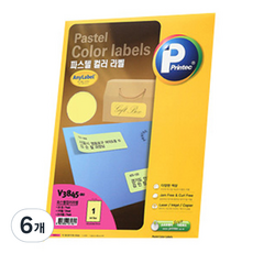 Printec 粉彩彩色標籤 V3845 淺黃色, 1格, 120個