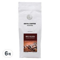 이디야 클래식 에스프레소 원두, 홀빈(분쇄안함), 500g, 6개