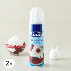 라우라 스프레이 휘핑크림, 250g, 2개