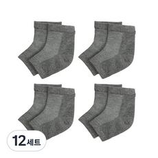 생활더하기 풋케어 발 뒤꿈치 보습 패드 양말 그레이, 12세트, 1개입