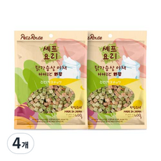 펫츠루트 강아지 셰프요리 간식, 닭가슴살 + 야채 혼합맛, 400g, 4개
