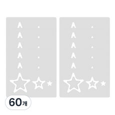 데이소이 다양한 모양 미끄럼 방지 스티커, 03 별 화이트, 60개