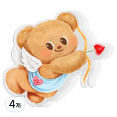 deLi 得力 奶油熊壓克力夾, 天使熊, 4個