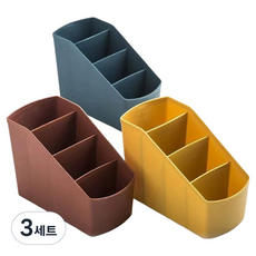 리빙필로 펜홀더 리모컨 화장품 소품 정리 박스 3종 세트, 혼합색상, 3세트
