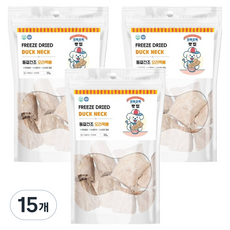 제이그린푸드 반려동물 오독오독맛집 동결건조 간식, 오리목뼈, 30g, 15개